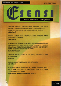 ESENSI: JURNAL BISNIS DAN MANAJEMEN