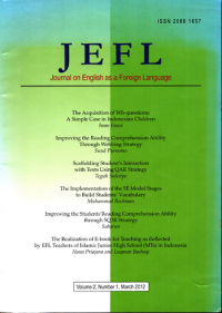 JEFL: Journal on english as a foreigren language