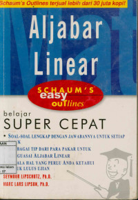 Aljabar Linear Schaum's Easy Outlines Belajar Super Cepat