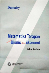 MATEMATIKA TERAPAN UNTUK BISNIS DAN EKONOMI