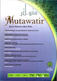 MUTAWATIR: JURNAL KEILMUAN TAFSIR HADIS