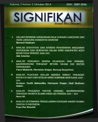 SIGNIFIKAN : JURNAL ILMU EKONOMI