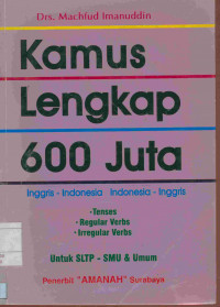 Image of Kamus lengkap 600 juta : Inggris - Indonesia  Indonesia - Inggris