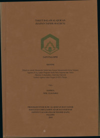 Takut Dalam AL-Qur'an (Kajian tafsir Maudu'i)
