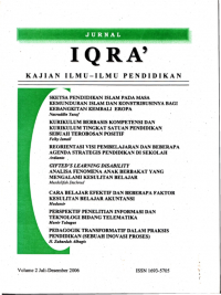 Image of JURNAL IQRA`: KAJIAN ILMU-ILMU PENDIDIKAN