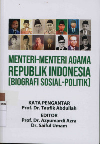 Menteri-menteri agama Republik Indonesia ( Biografi sosial-politik)